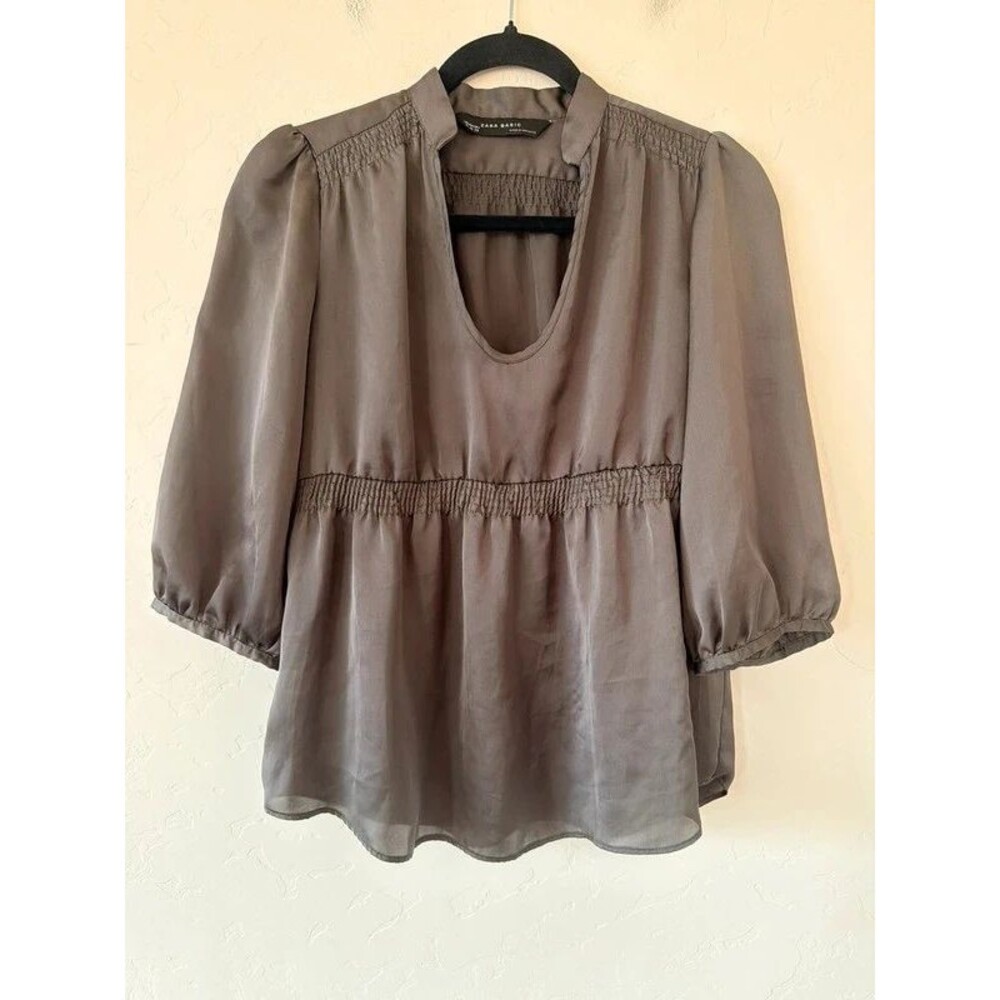 ZARA Elegant Gray Blouse Size XS